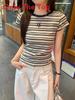Striped Colorblock Slim Fit Cotton Short Sleeve T Shirt For Summer Casual Wear