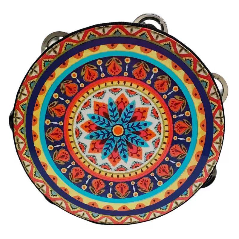 7" Tambourine: Xinjiang Uyghur Hand Drum for Kindergarten, Dance Props, and Music Exams
