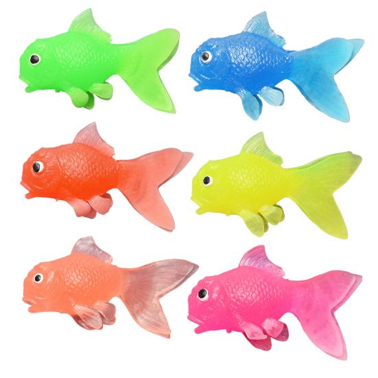 Goldfisch Modell Bunt Cartoon Fisch Serie Miniatur Figur Ornament Weiches TPR Meerestier Fisch Figur Kinder Angelspielzeug Aquarium Dekoration