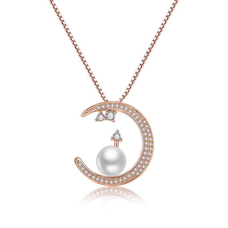 925 Sterling Silver Necklace Pendant 5A Zircon Moon High Quality Fashion Jewelry For Women Men Wedding Birthday Party GiftGood Product