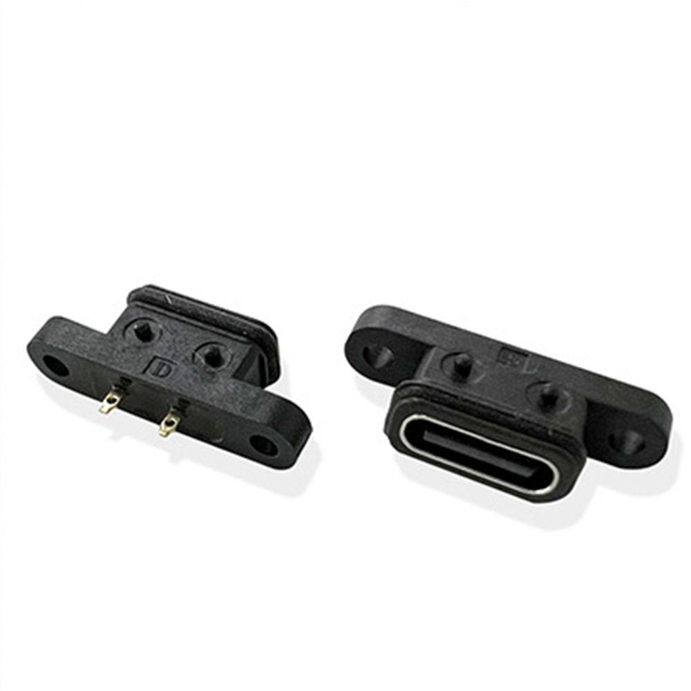 Waterproof TYPE C 2Pin Female USB C Socket 2P Computer Charging Port Waterproof Female Plug