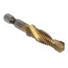 Tap Drill Bits Hex Shank Titanium Coated Metric Screw Combination Tapping Bit for WoodM10