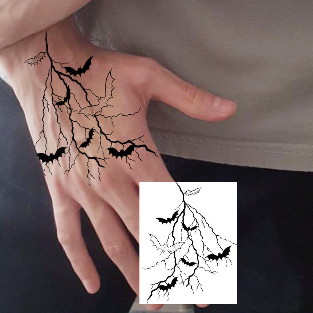 1 Foglio Tatuaggi Temporanei Teschio Ancora Insetto Per Mani Collo Adulti, Adesivi Tatuaggi Finti di Halloween Tatuaggi Realistici a Lunga Durata