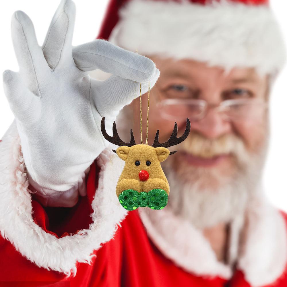 Cute Christmas Santa Claus Christmas Tree Elk Hanging Ornaments Plush Santa Claus Pendant Home Party Xmas Tree Decorations