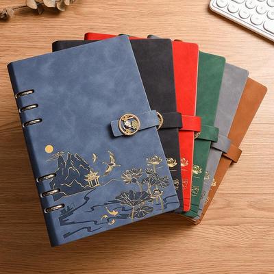 Guochao A5 Loose-leaf Notebook Gift Set: Ancient Style Event Souvenir with Customizable Company Logo.