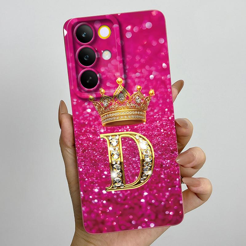For Realme C85 Pro 2025 Crown Initial Letter Couple Phone Case RealmeC85 Pro 4G RMX5555 Soft Silicone TPU Lens Protective Casing