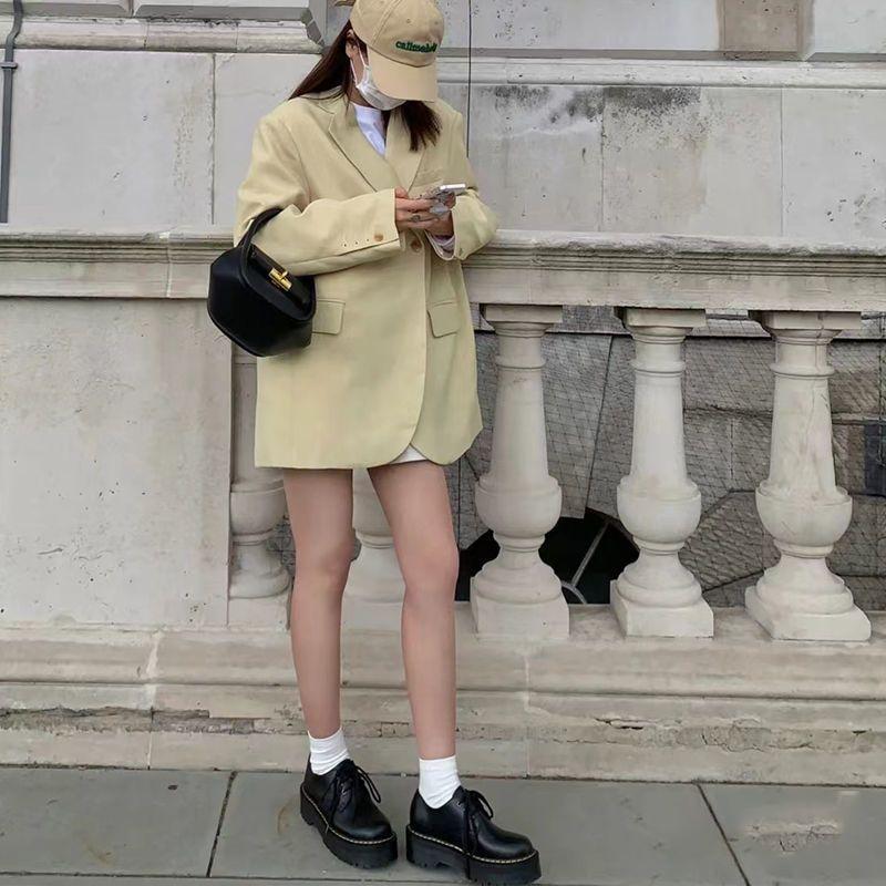 Hallyu pure desire style muffin platform small leather shoes in autumn 2025 new round head non-slip daily versatile Martin boots
