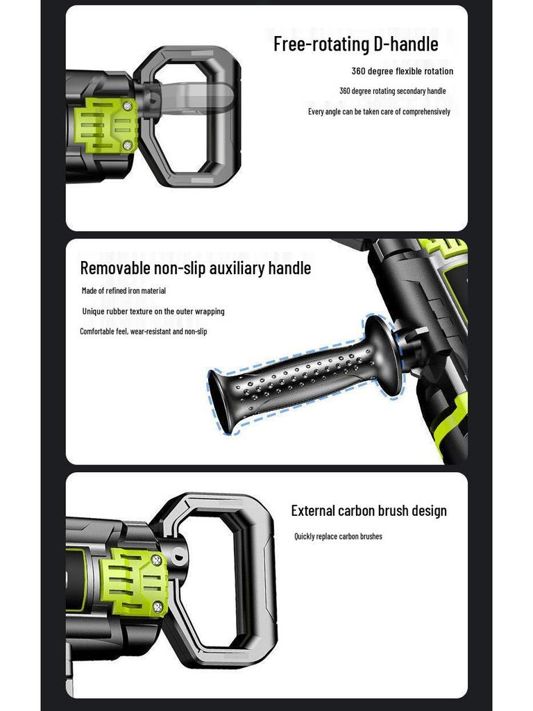 German High-Quality Professional Electric Drill and Mixer: Aircraft, Hammering, Cement, and Putty Powder