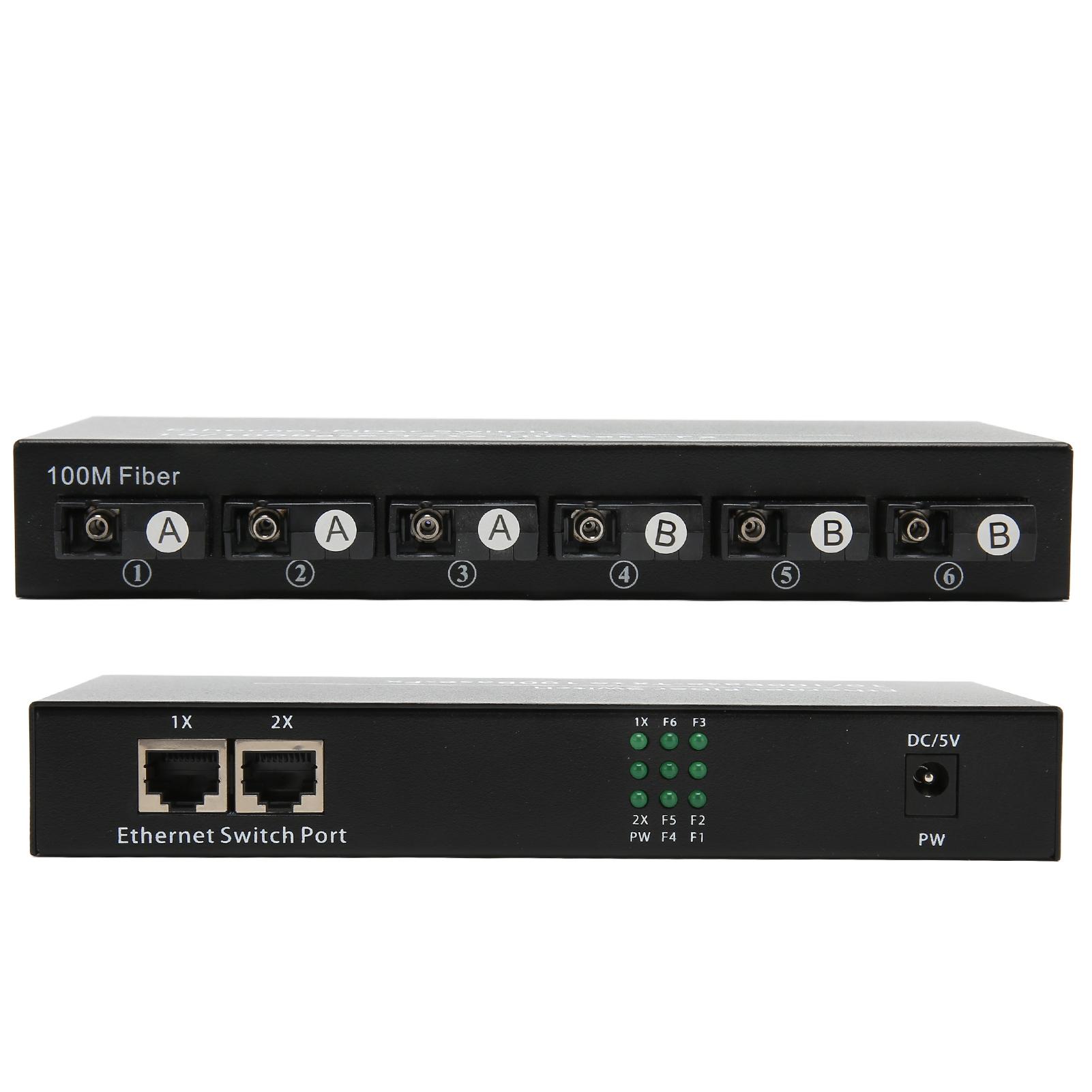 

Tx1310nm RX1550nm Ethernet Fiber Switch 6 Optical Port 2 Electrical Port Up To 25km RJ45 Port Fiber US Plug