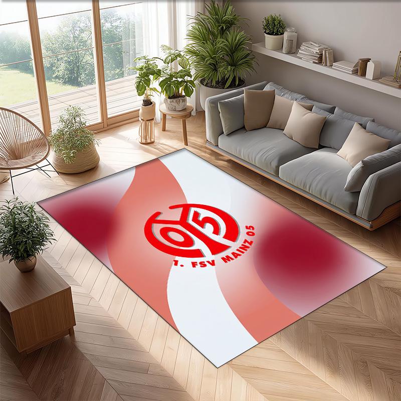 Mainz FC Soccer Football Pattern Soft Area Rug Non Slip Indoor Floor Carpet Sports Decor Mat for Bedroom