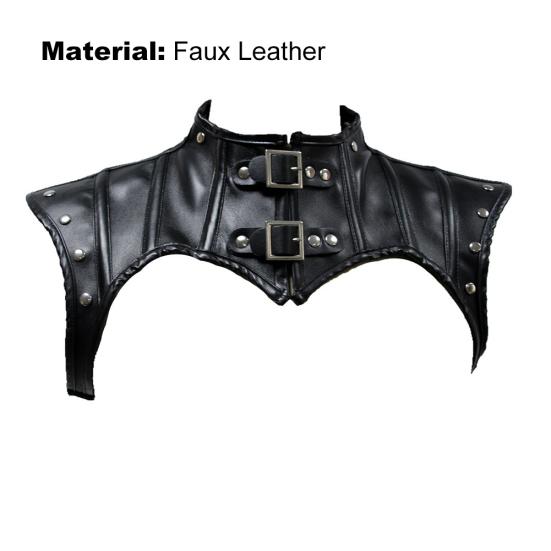 Topuri crop pentru femei, în stil gotic vintage, cu cataramă pentru curele, cu șal punk ajustabil