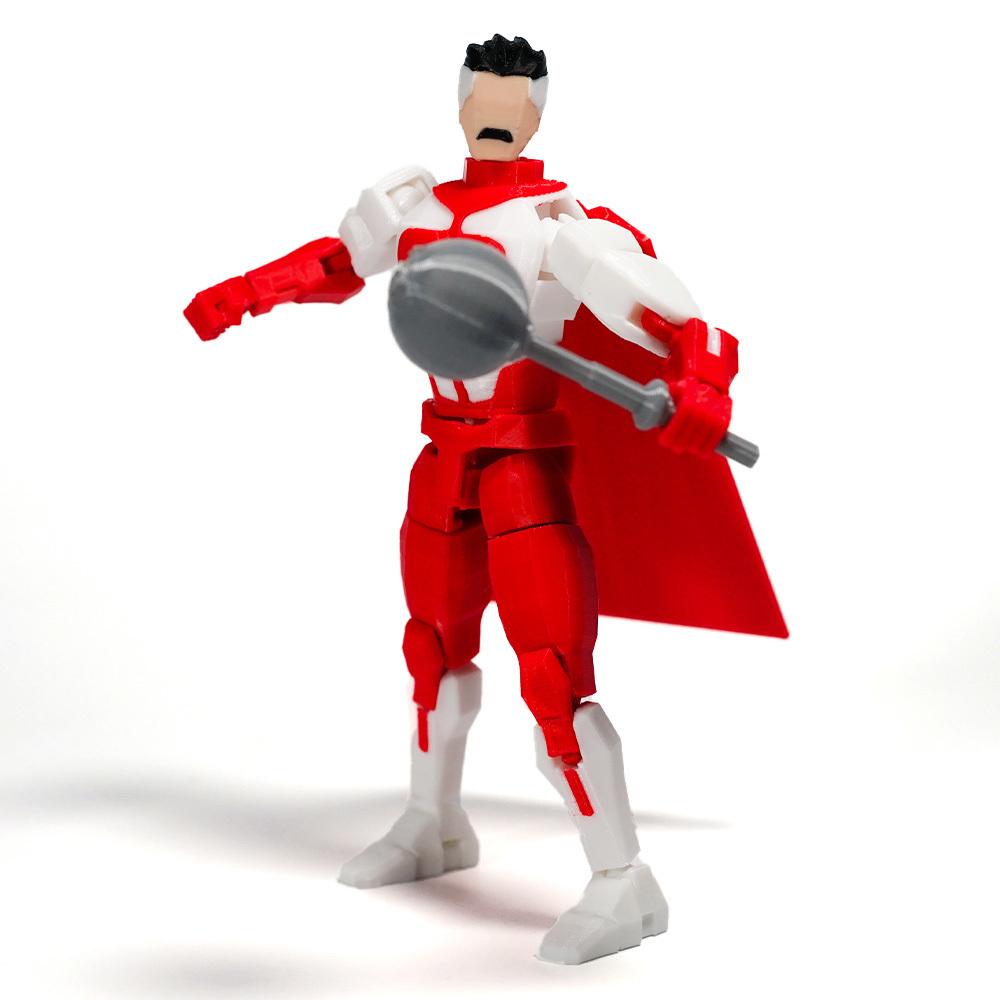3D-gedruckte unbesiegbare schwarze Superhelden Anime Mehrgelenkige Formwandler Spielzeug Actionfiguren Schaufensterpuppen Modell Ornamente Geschenke