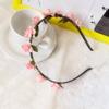 Hot sale ladies rose flower hair bands colorful wedding headwear