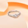 White Gemstone Rings Silver Color Metal Finger Wedding Jewelry Band for Women Engagement Ring
