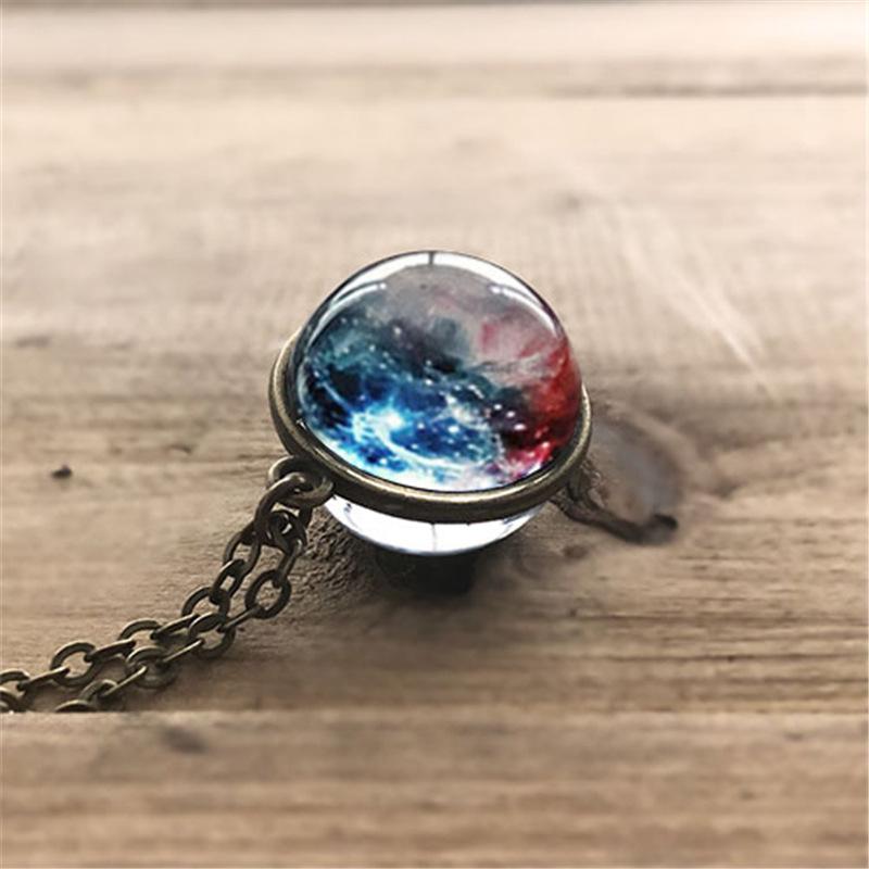 SUMENG 2024 New Fashion Round Universe Pendant Necklace for Women Jewelry Party Christmas Gifts