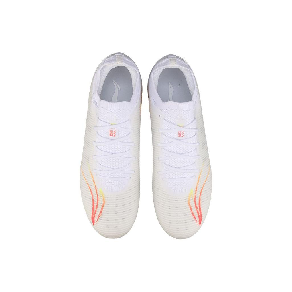 Li Ning Shadow MG Short Grass Football Shoes Fabric Shock Absorbing Wear Resistant Impact Resistant Men Football Shoes White ASFS001-1