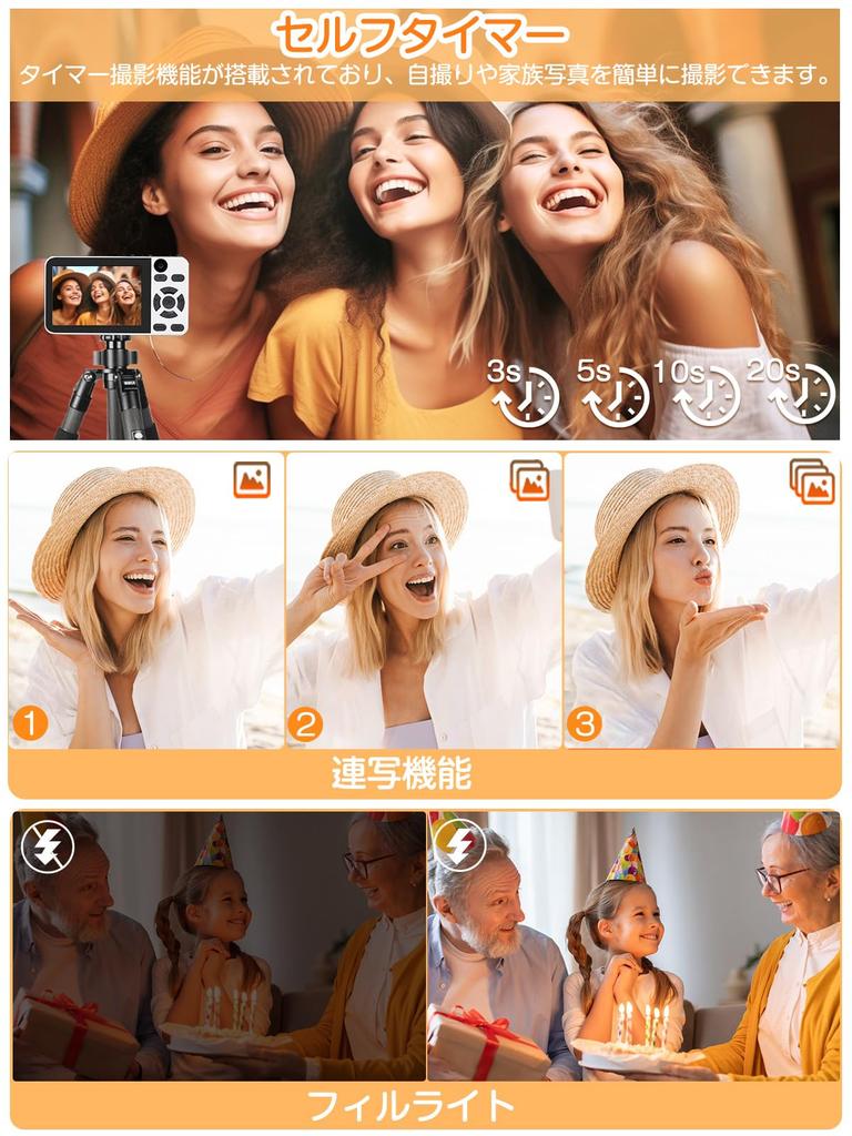 New Edition Selfie Digital OTG Smartphone Large Front 18x Digital Loop LED USB Webcam Perfect for School and Entrance with Tripod Japanese Instruction