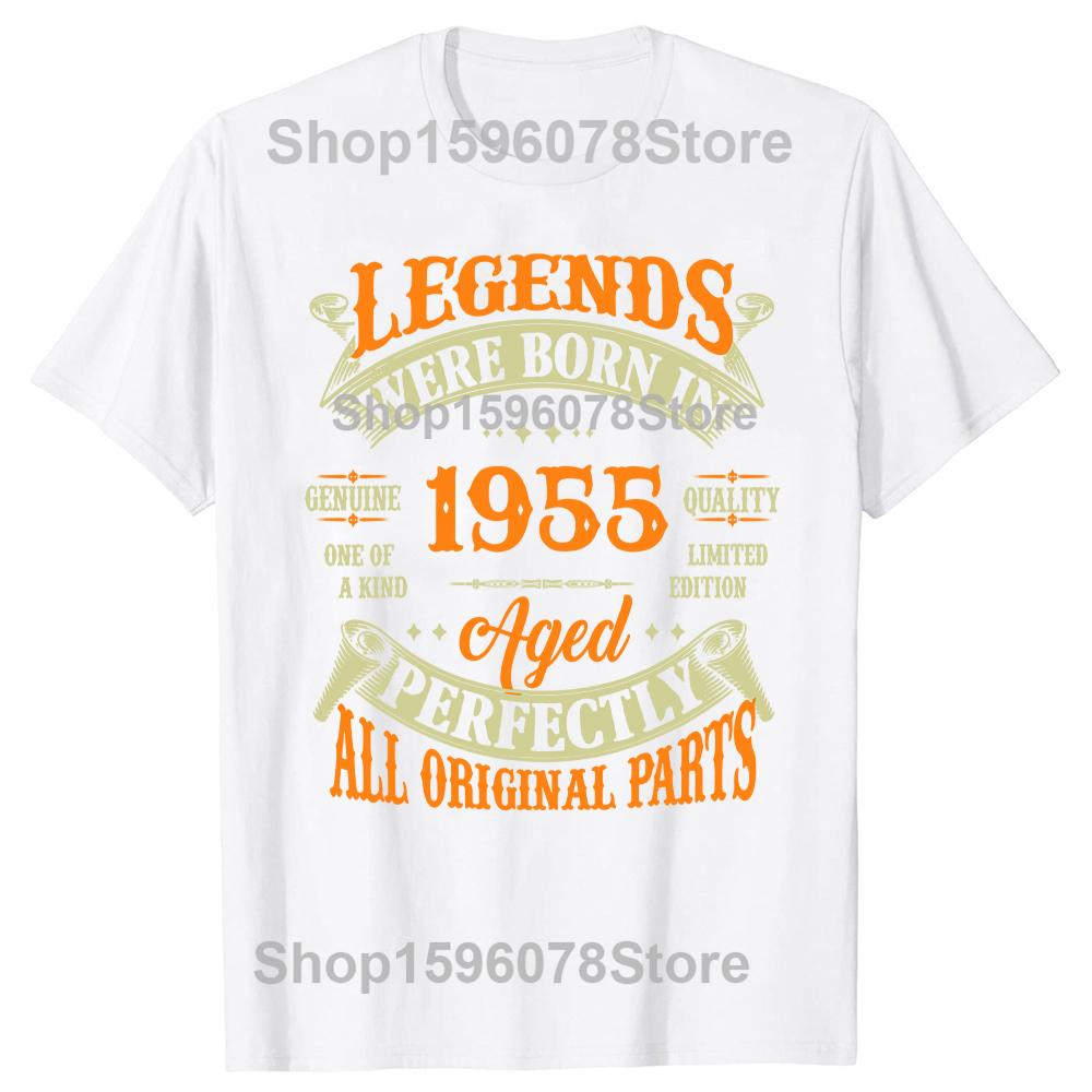 Vintage 1955 69 Years Old T Shirt Men Cotton T-Shirt Tshirt Camiseta Novelty Funny Street Cotton Men Top T-Shirts Design