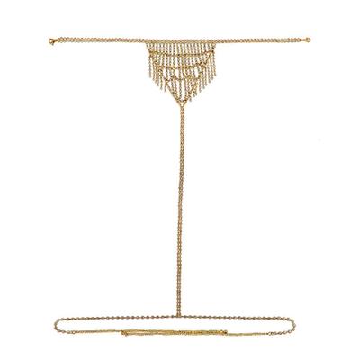 Fashionable Rhinestones Embellished Waist Chain Body Jewelry Accessory for Trendy Women Adjustable Body Jewelry