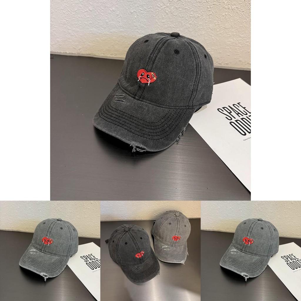 Crying Heart Shaped Baseball Cap With Washed Cotton For Summer Sun Protection Outdoor Casual