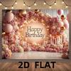 2D Colorful Graffiti Birthday Backdrop Banner with Boombox & Music Notes