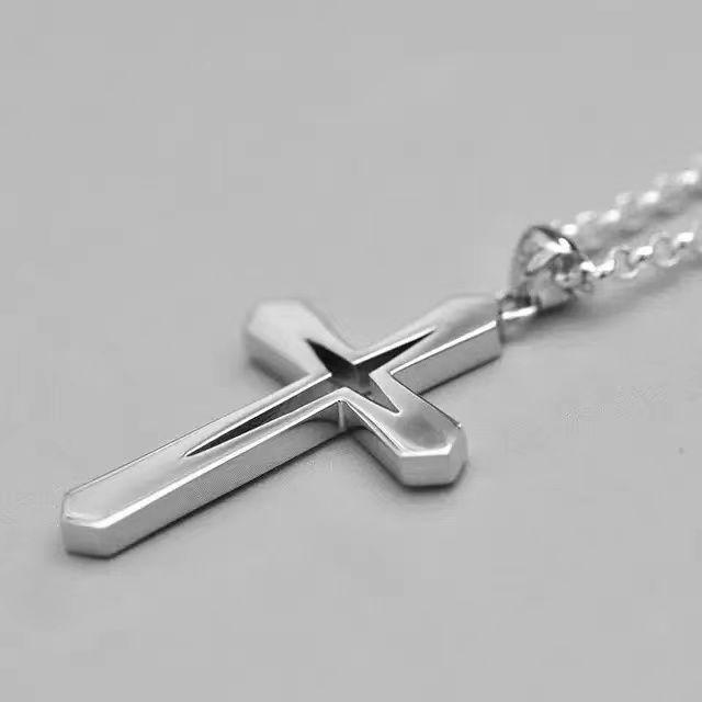 Minimalist Titanium Steel Cross Necklace for Men, Simple Non-Fading Pendant