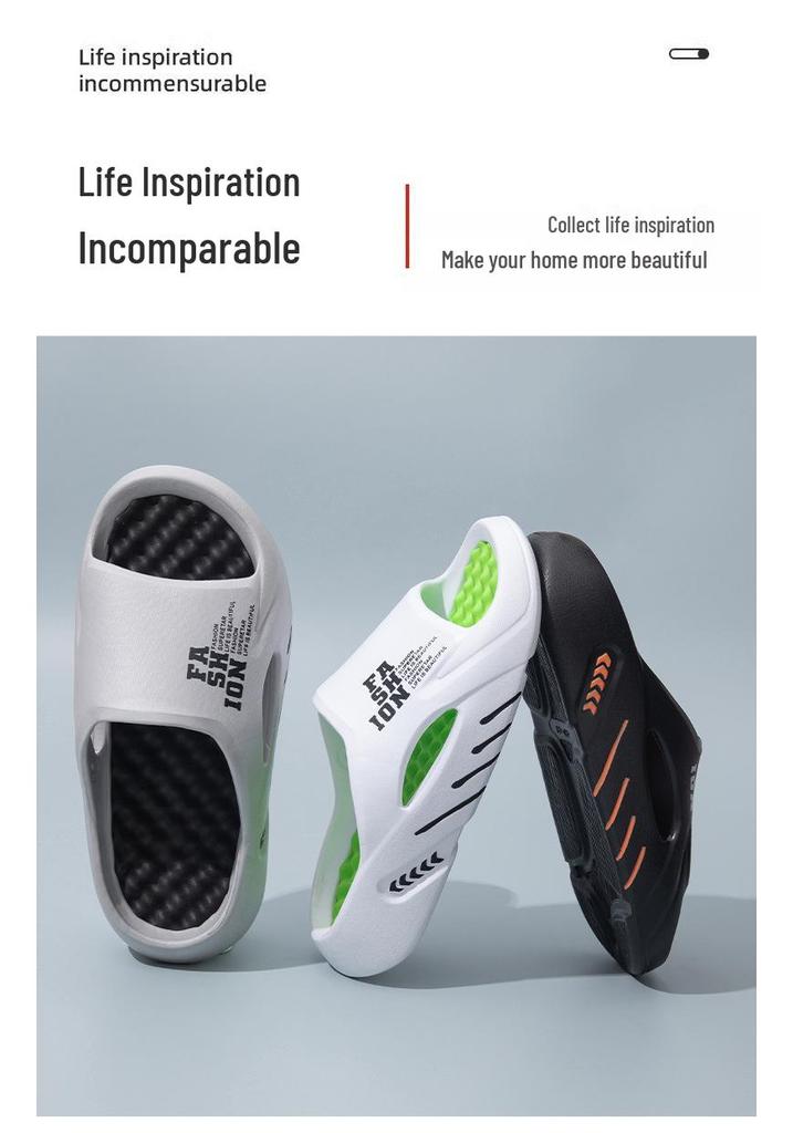Men's Summer Trendy EVA Soft Sole Beach Slippers - Stylish Outdoor Sports and Women's Painted Coconut Sandals