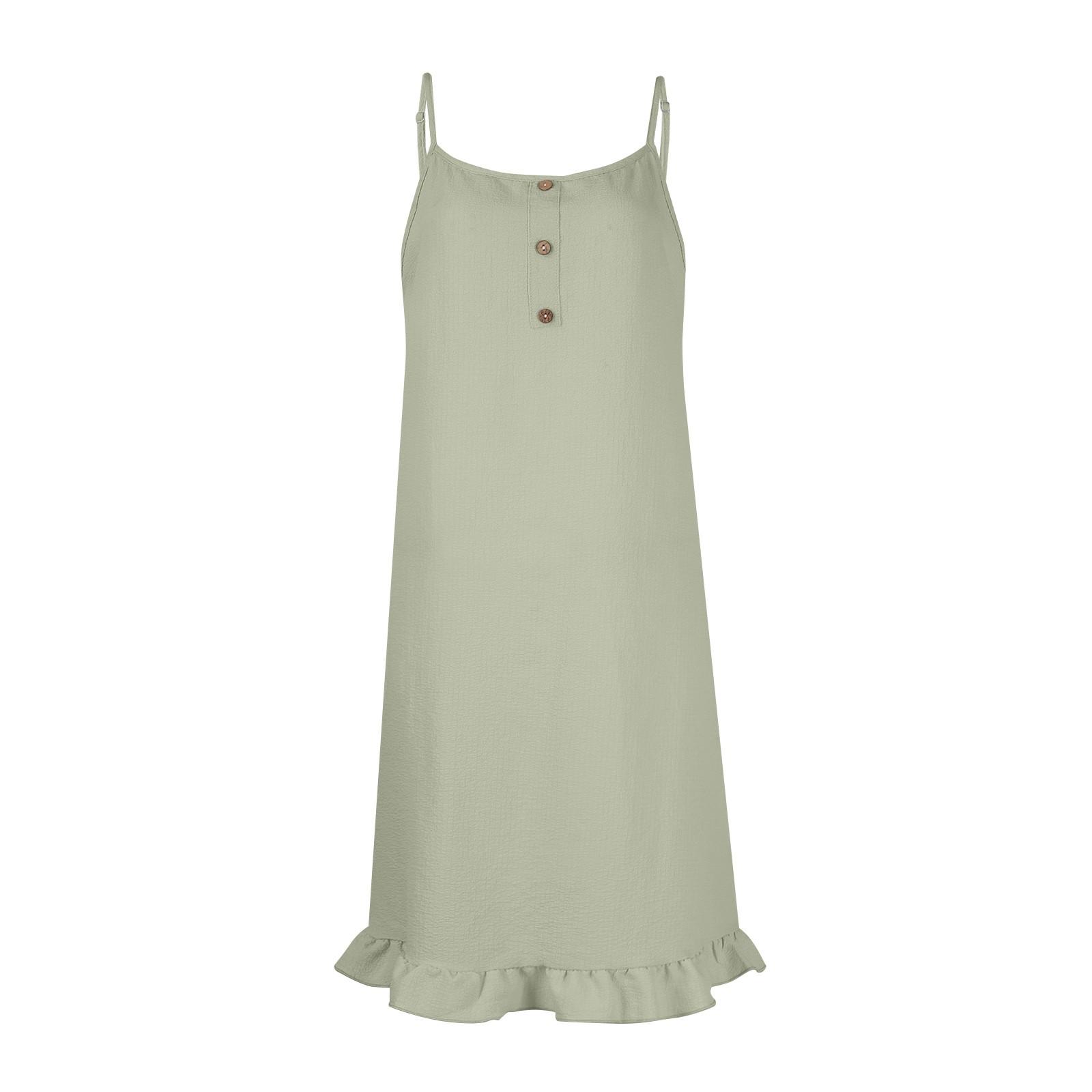 Женская мода Тонкие пуговицы с рюшами и морщинами Классические однотонные платья — фото 6