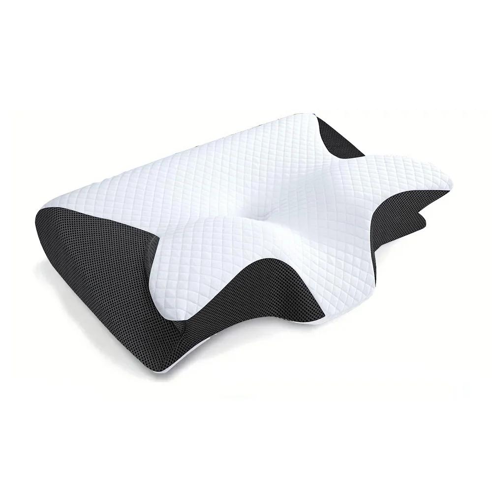New 2 in 1 Ergonomic Contour Orthopedic Pillow for Neck Pain Memory Foam Cervical Pillow Contoured Support Pillows Neck Pillow