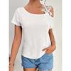 Women's Fashion Casual Summer Spring Solid Color Print Short Sleeve Oblique Collar Blouses & Shirts