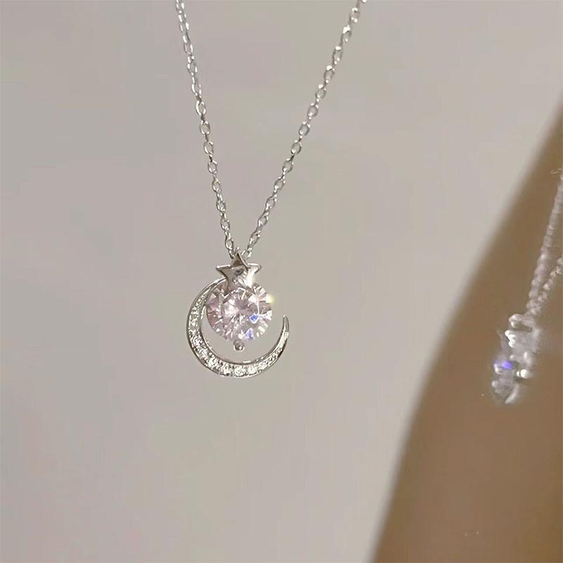 

Ожерелье с подвеской в виде лунной звезды для женщин и девочек, легкая роскошная блестящая циркониевая ключичная цепочка, ювелирные изделия для вечеринок, аксессуары, подарки