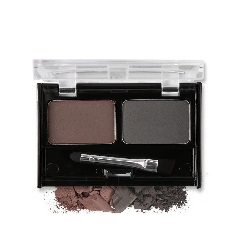 Pudră pentru sprâncene de culoare dublă Paleta de machiaj Amplificatori pentru sprâncene 3D Sprâncene Umbre Frumusețe cu pensulă