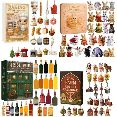 2025 Christmas Advent Toys 24 Days of Countdown Calendar Advent Figures Collectible Holiday Festive Home Decor for Kids Family
