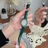 Full Diamond Emerald Watch Women's Full Diamond Goose Egg Light Luxury Niche Design Oval Dial Temperament Versatile Watch