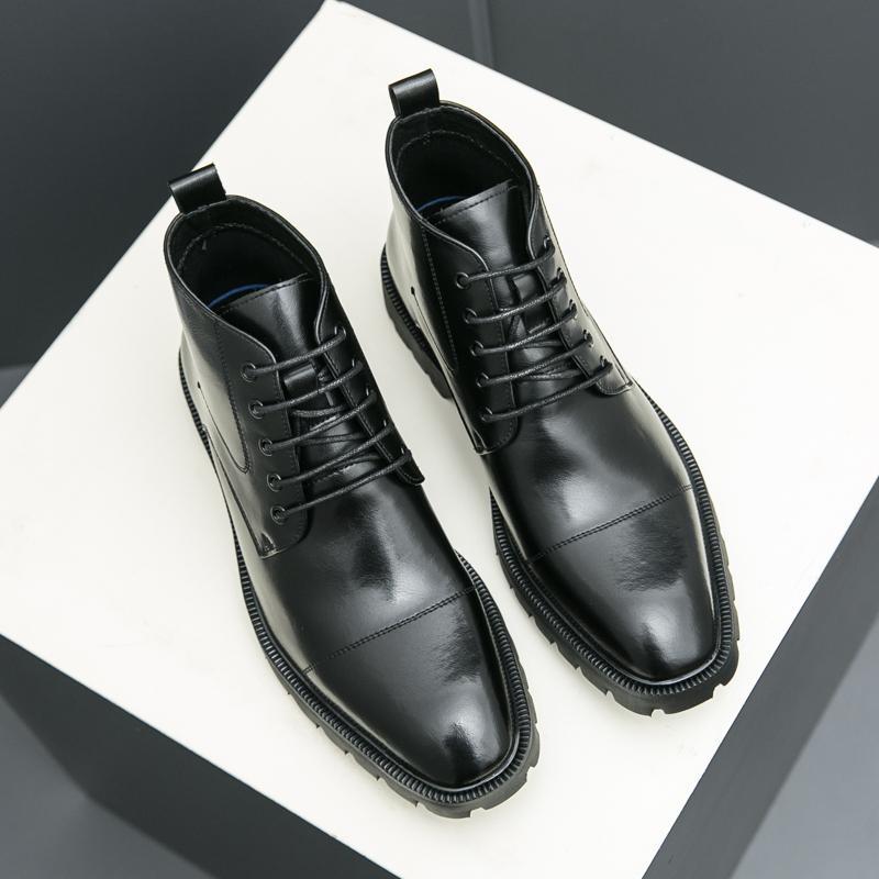 

Мужские ботинки Мартин, мужские ботинки в британском стиле, деловые, повседневные, на шнуровке, коричневые, трехсоставные, высокие, ботинки-локомотивы для мужчин 45 чёрный