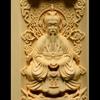 Dřevořezba Bůh bohatství Guanyin sochy a figurka Skládací přenosný Domov Místnost Kancelář Bohatství Štěstí Feng Shui Dekor