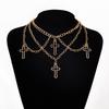 Necklace European and American, Hot-selling Cross Necklace Multi-element Trend Gothic Cross Pendant Collarbone Chain