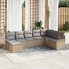 VidaXL 8-Piece Garden Sofa Set with Cushions Beige Poly Rattan 3345480