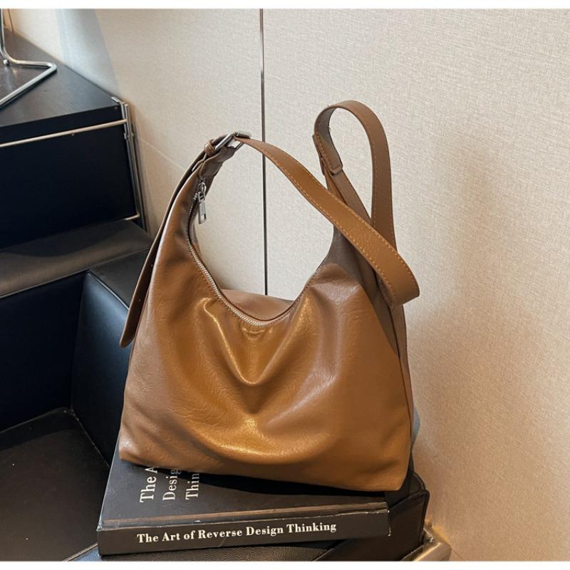 Retro bag women's large-capacity new autumn and winter versatile simple shoulder messenger bag casual tote bag