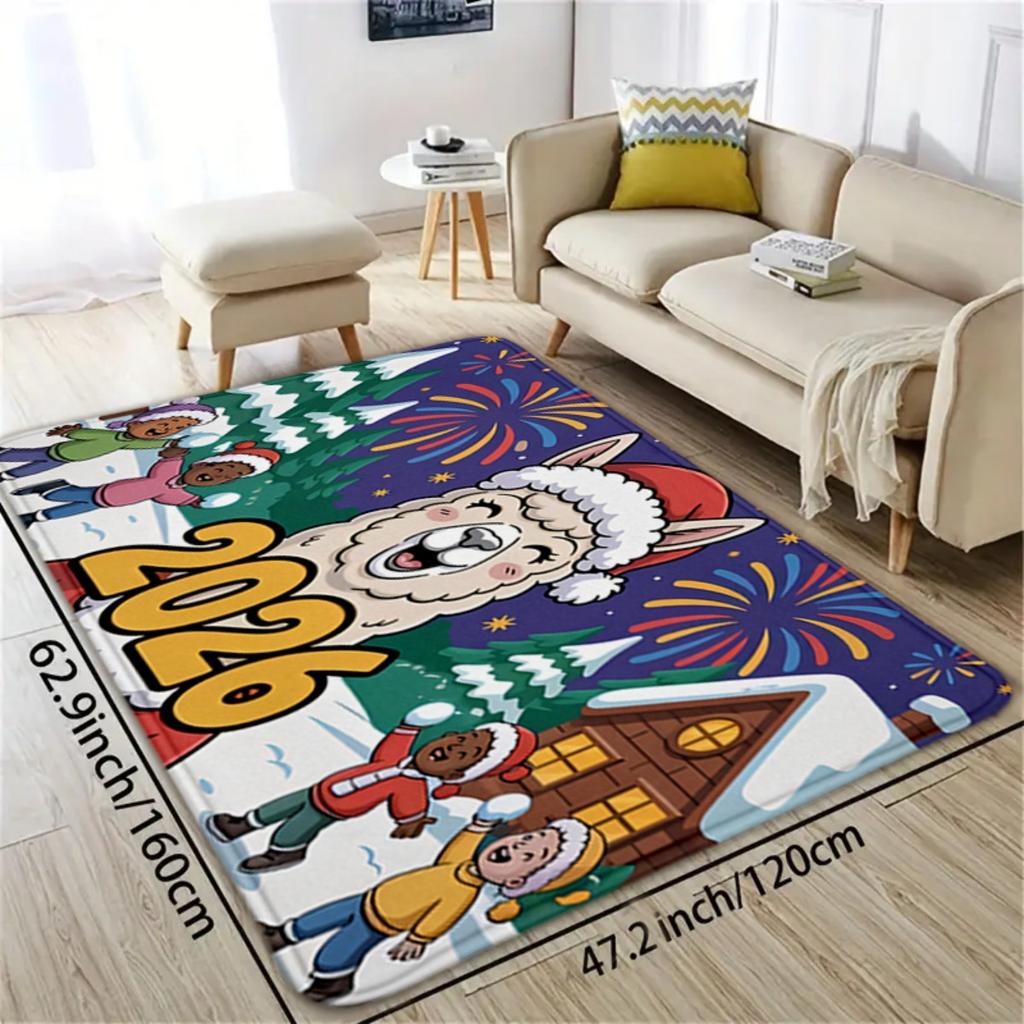 Festive Sheep Carpet Warm Doormat Welcome Mat Kitchen Rug Bathroom Mat Rug For Bedroom Carpet For Live Room Home Dec