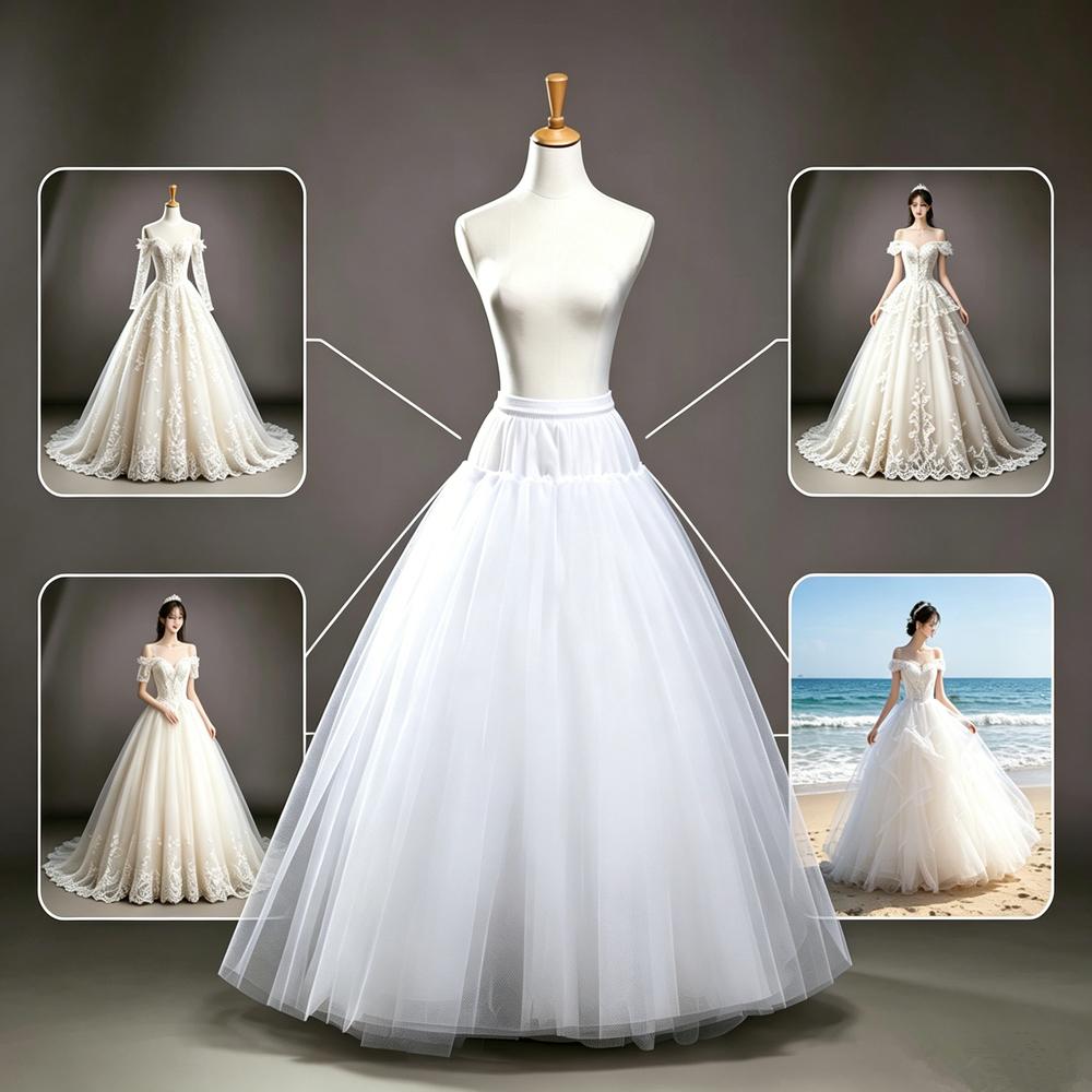 Weiß Schwarz Flauschig 4/6/8 Lagen Design Ohne Reif Unterrock Hochzeitskleid Krinoline Braut Ballkleid Unterrock Gefütterter Rock Partykleid Cosplay