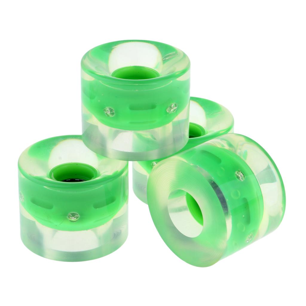 Custom PU Light Up Wheels for Longboard Cruiser Night Glow Skateboarding Downhill Mountain Rebuild Set