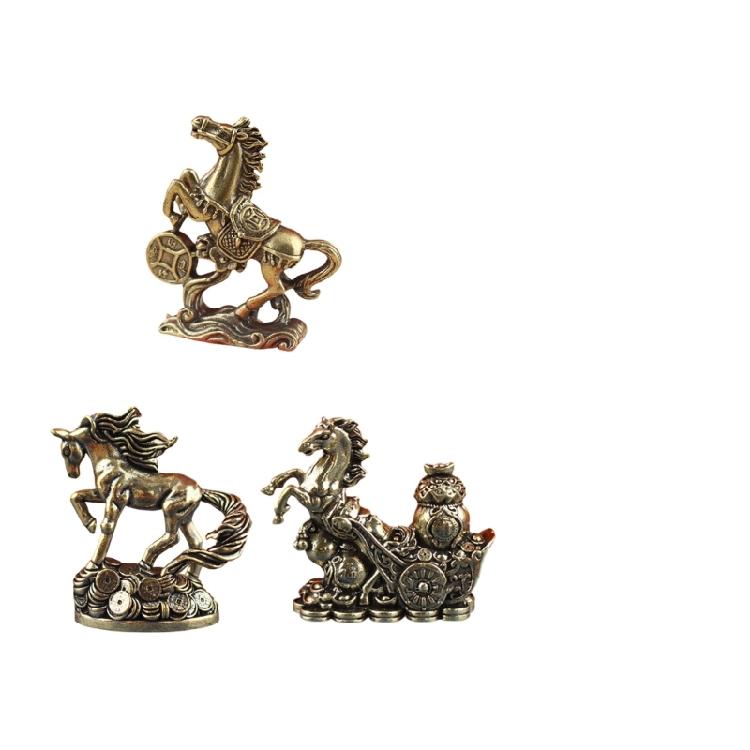Metal Horse Statues Positive Energy Good Luck Showpiece Collectible Figurines Animal Sculptures for Home Office Decors