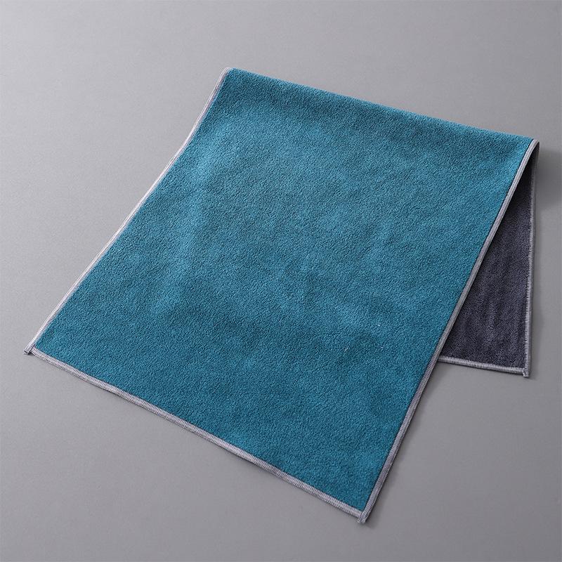 

Premium car wash towel, water-absorbing weft-woven cloth, composite car towel, car interior, car rag does not shed hair, double-sided velvet 30*30cm сине серый