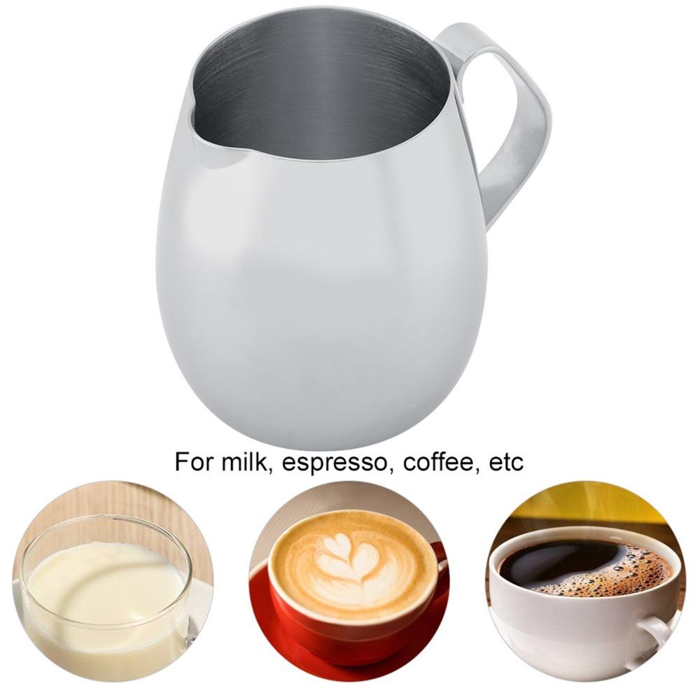 Thick Stainless Steel Milk Frothing Pitcher Smooth Surface Stainless Steel Pitcher  Coffee Making 350ml