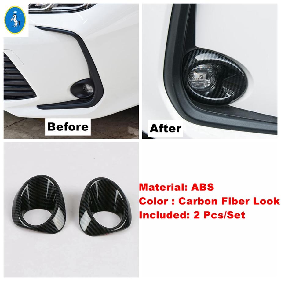 Fit For Toyota Corolla  - 2025 Chrome / Carbon Fiber Auto Front Fog Lights Foglight Lamps Ring Decor Cover Trim Accessories