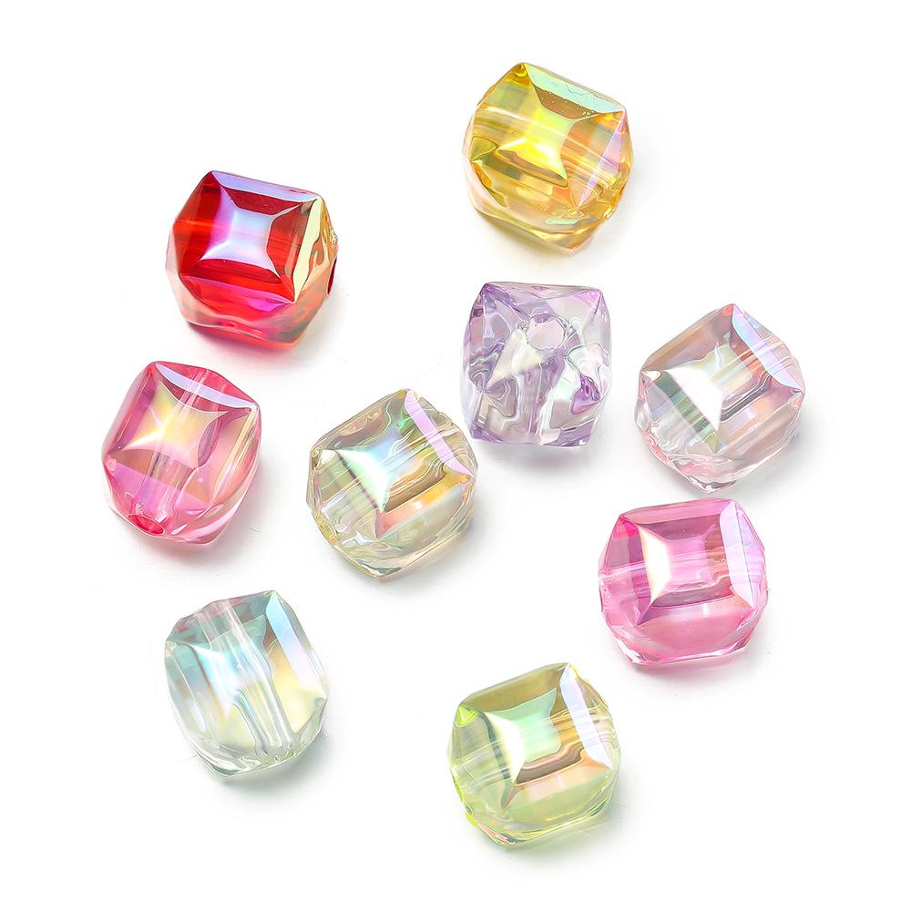 

Акриловые призматические бусины в форме куба сахара DIY мобильный телефон цепочка браслет бисерный материал для ювелирных изделий 10PCS