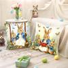 Vintage Easter Decoration Throw Pillow Covers Bunny Eggs Floral Spring Holiday Decorative Pillowcases for Sofa Couch Home Decor