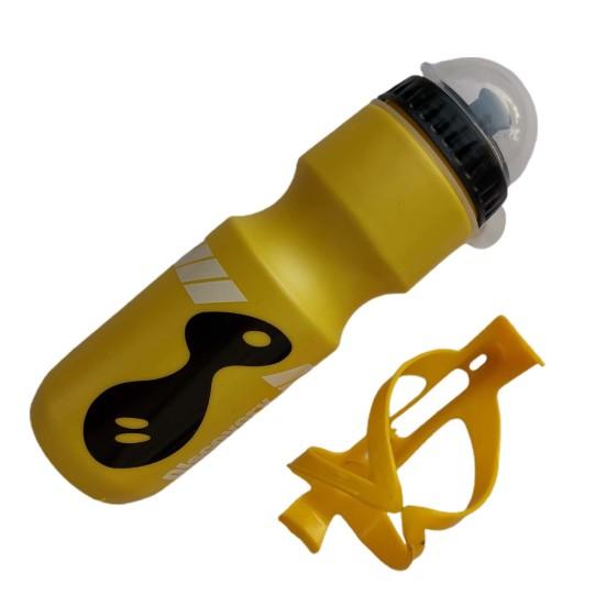 

1 Set 750ml Bicycle Bottle Set Sturdy Dustproof Plastic Anti-slid Handle Bicycle Bottle for Men жовтий