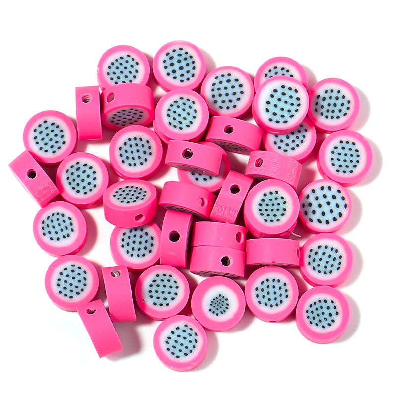 50pcs Fruit Soft Polymer Clay Beads Pottery Loose Spacer Beads For Jewelry Making DIY Bracelets Necklace Earrings Accessories
